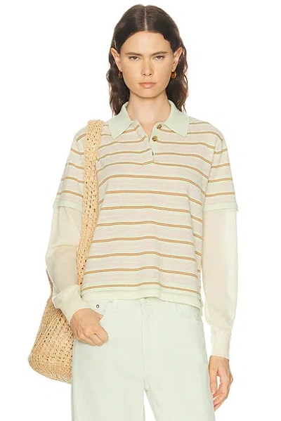 Guest In Residence Layered Striped Cashmere Rugby Jumper In Neutral
