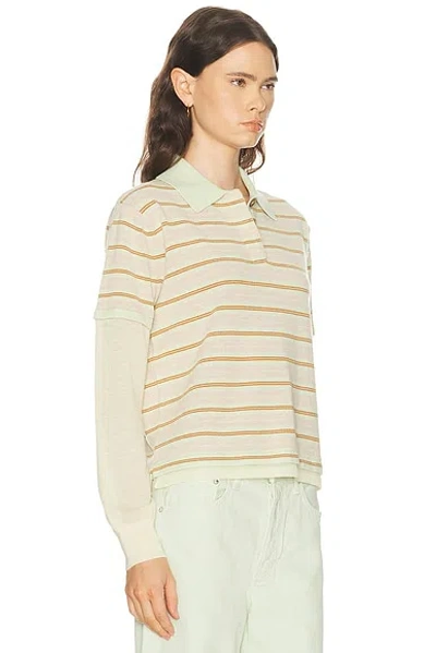 Guest In Residence Layered Striped Cashmere Rugby Jumper In Neutral