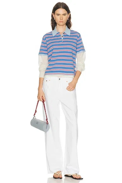 Guest In Residence Lightweight Cashmere Polo Shirt For Women In Blue