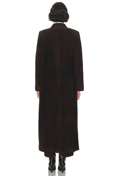 St Agni Suede Tailored Coat In Brown