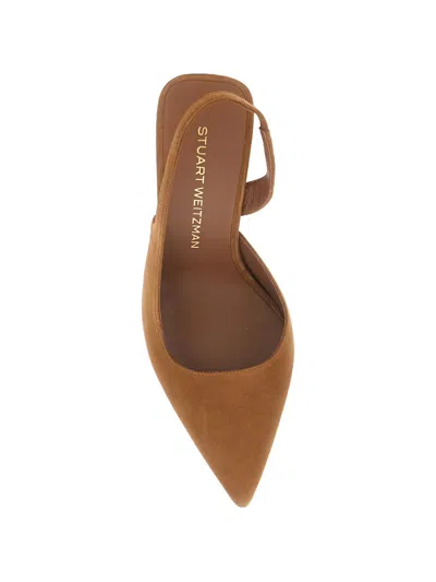 Stuart Weitzman Vinnie Pointed Slingback Pumps In Brown