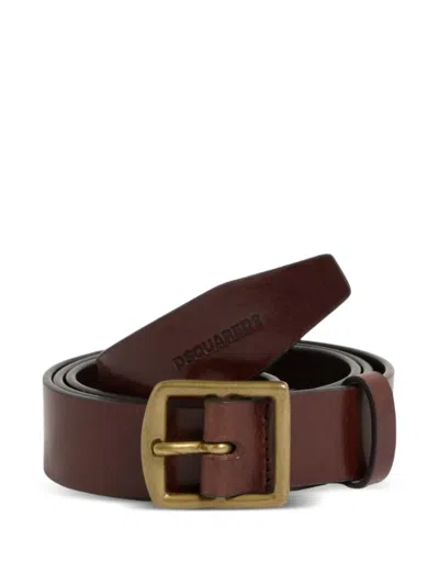 Dsquared2 Debossed-logo Belt In Brown