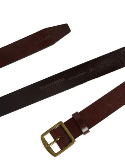 Dsquared2 Debossed-logo Belt In Brown