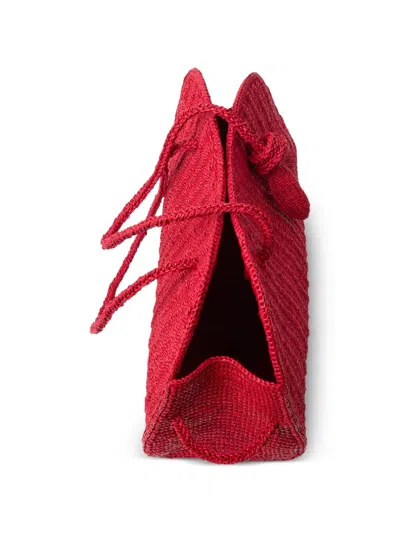 Jacquemus Medium Le Turismo Raffia Shoulder Bag In Burgundy