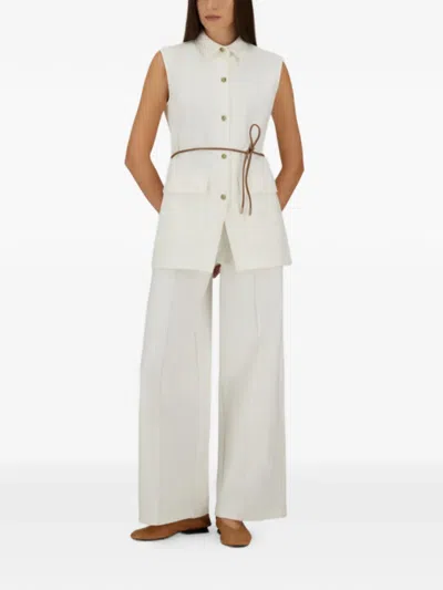 Herno Belted Button-fastened Vest In White