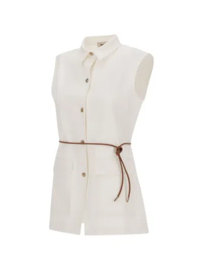 Herno Belted Button-fastened Vest In White