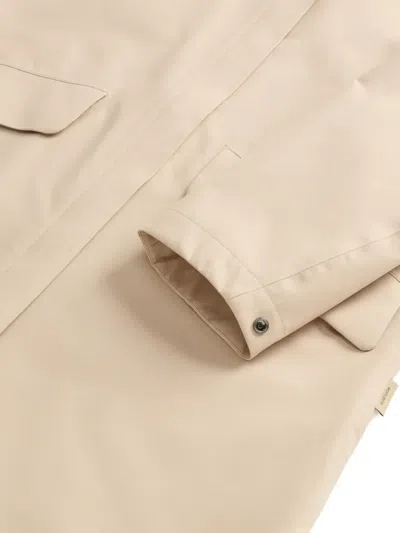Woolrich Light Stretch Parka Coat In Neutral
