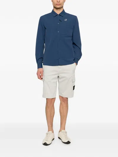K-way Logo-patch Overshirt In Blue