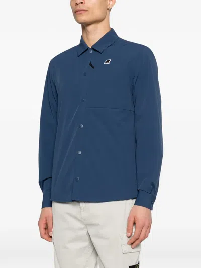 K-way Logo-patch Overshirt In Blue