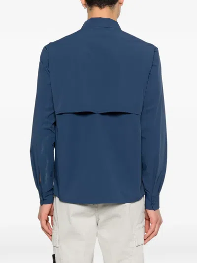 K-way Logo-patch Overshirt In Blue