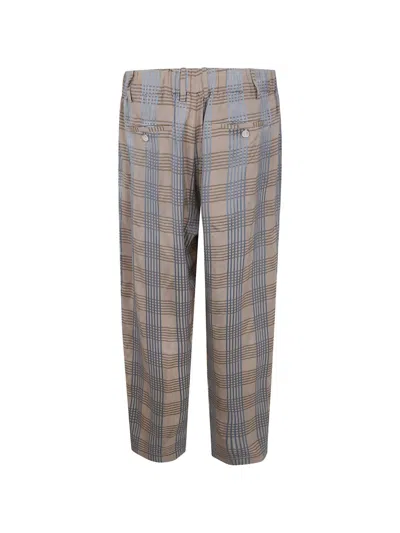 Uma Wang Plaid Drawstring Trousers In Multi