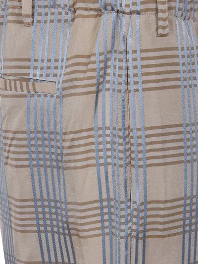 Uma Wang Plaid Drawstring Trousers In Multi