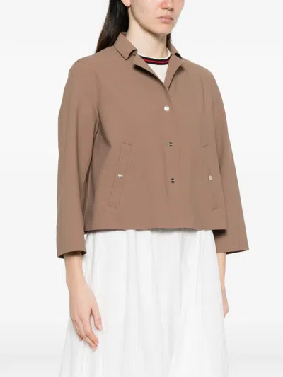 Herno Buttonned Jacket In Brown