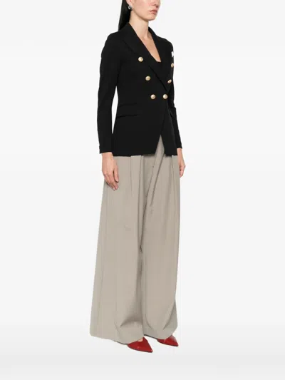 Circolo 1901 Black Solid Notched Lapel Blazer In Black
