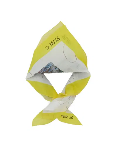 Plan C Printed Square Scarf In Pink