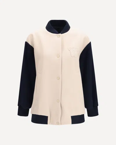 Max Mara Double-faced Wool Bomber Jacket In Black