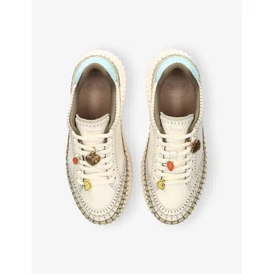 Chloé Nama Patchwork Suede-trimmed Leather Platform Sneakers In Multi