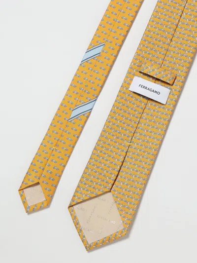 Ferragamo Patterned Slim Silk Tie In Metallic