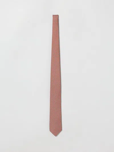 Ferragamo Pelican-print Silk Tie In Gray