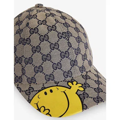 Gucci Smiley Monogram Woven Baseball Cap In Multi
