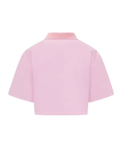 Msgm Collared Polo Top In Multi