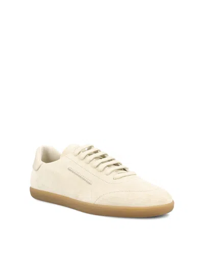 Zegna 232 Low Top Suede Sneakers Rubber Sole In White