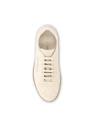 Zegna 232 Low Top Suede Sneakers Rubber Sole In White