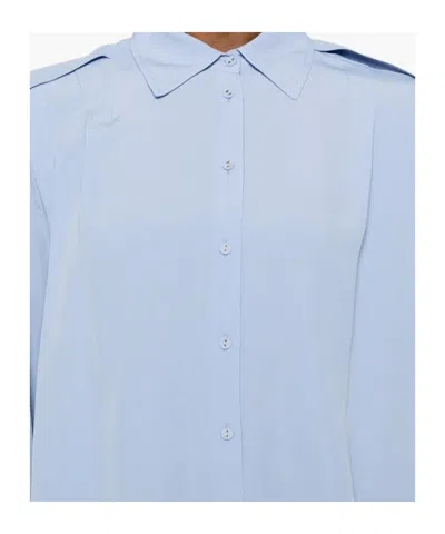Twinset Button Shoulder Blouse In Blue