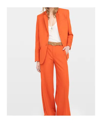 Zadig & Voltaire Womens Tangerine Vanille Single-breasted Woven Blazer In Orange