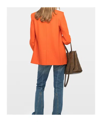 Zadig & Voltaire Womens Tangerine Vanille Single-breasted Woven Blazer In Orange
