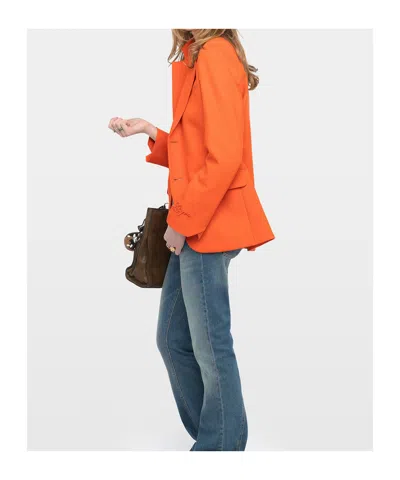 Zadig & Voltaire Womens Tangerine Vanille Single-breasted Woven Blazer In Orange