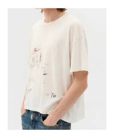 Ann Demeulemeester Everything Is Fine Sketch T-shirt In Neutral