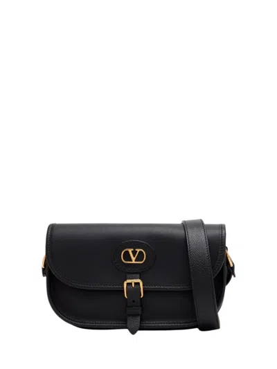 Valentino Garavani Antibes Leather Crossbody Bag Adjustable Strap In Black