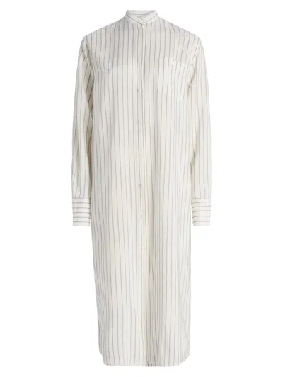 Totême Cotton Silk Summer Tunic Dress In White
