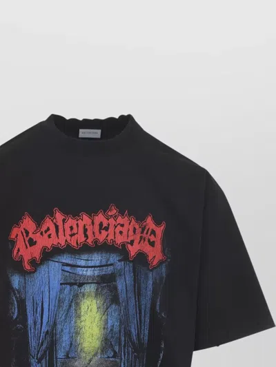 Balenciaga Cotton Salon De Couture Gothic T-shirt In Black