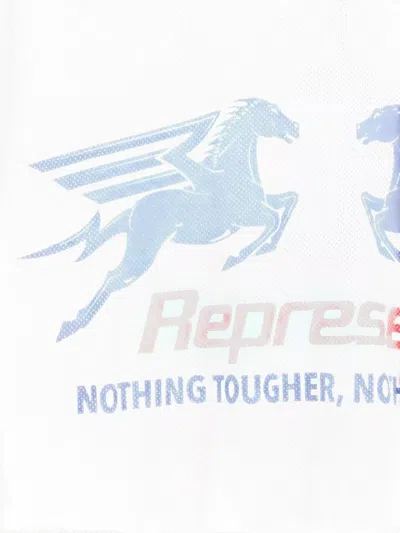 Represent Crew Neck Long Sleeves Graphic Print Trim In White