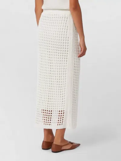 Max Mara Pure Cotton Webbing Mini Skirt With Elasticated Waist In White