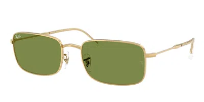 Ray Ban Rectangle Rb3746 Sunglasses In Gold
