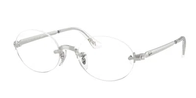 Ray Ban Ray-ban 52mm Rectangle Optical Glasses In Silver