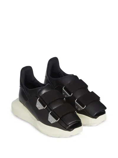 Rick Owens Burritogeth Sneakers Contrast Sole Round Toe In Black
