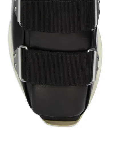 Rick Owens Burritogeth Sneakers Contrast Sole Round Toe In Black