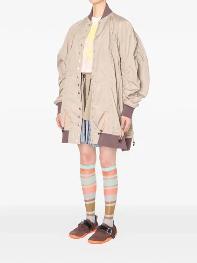 Kolor Gathered Bomber Jacket In Neutral
