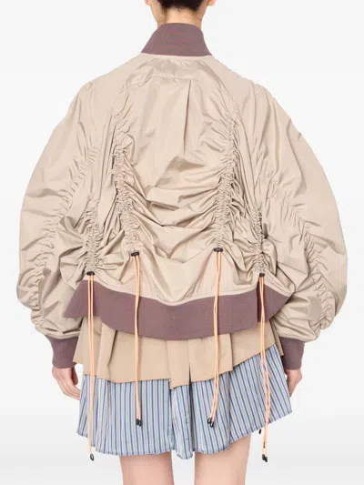 Kolor Gathered Bomber Jacket In Neutral