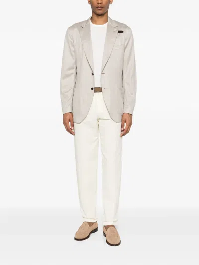 Berwich Buttoned Trousers In Neutral
