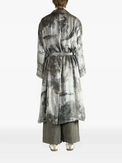 Ziggy Chen Printed Kimono In Gray