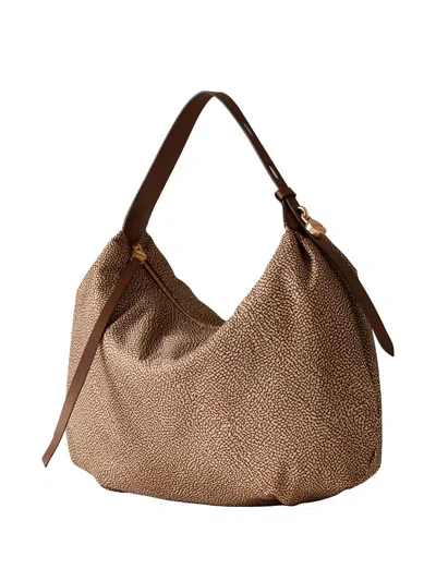 Borbonese Medium Prive Shoulder Bag In White