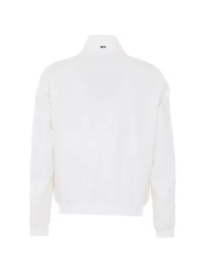 Herno Button High-neck Bomber Jacket In White