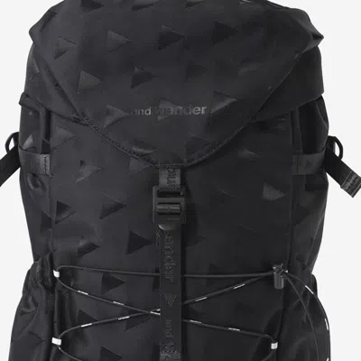 And Wander Triangle Jacquard Backpack In Black
