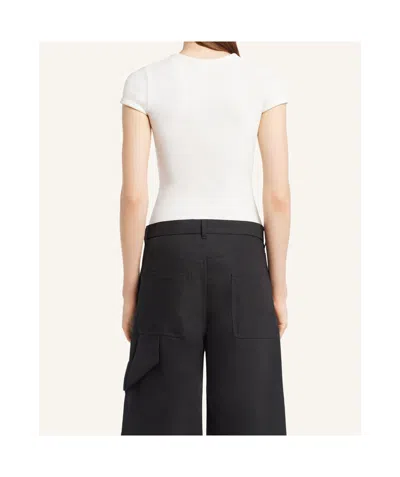 Courrèges Short-sleeved Fitted Top With Boxy Silhouette In White
