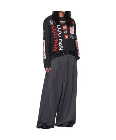 Lu'u Dan Oversized Long-sleeved T-shirt In Black